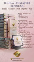 Holiday Let Starter Bundle UK | 5 Packs Save £98 | Airbnb Templates | 2026