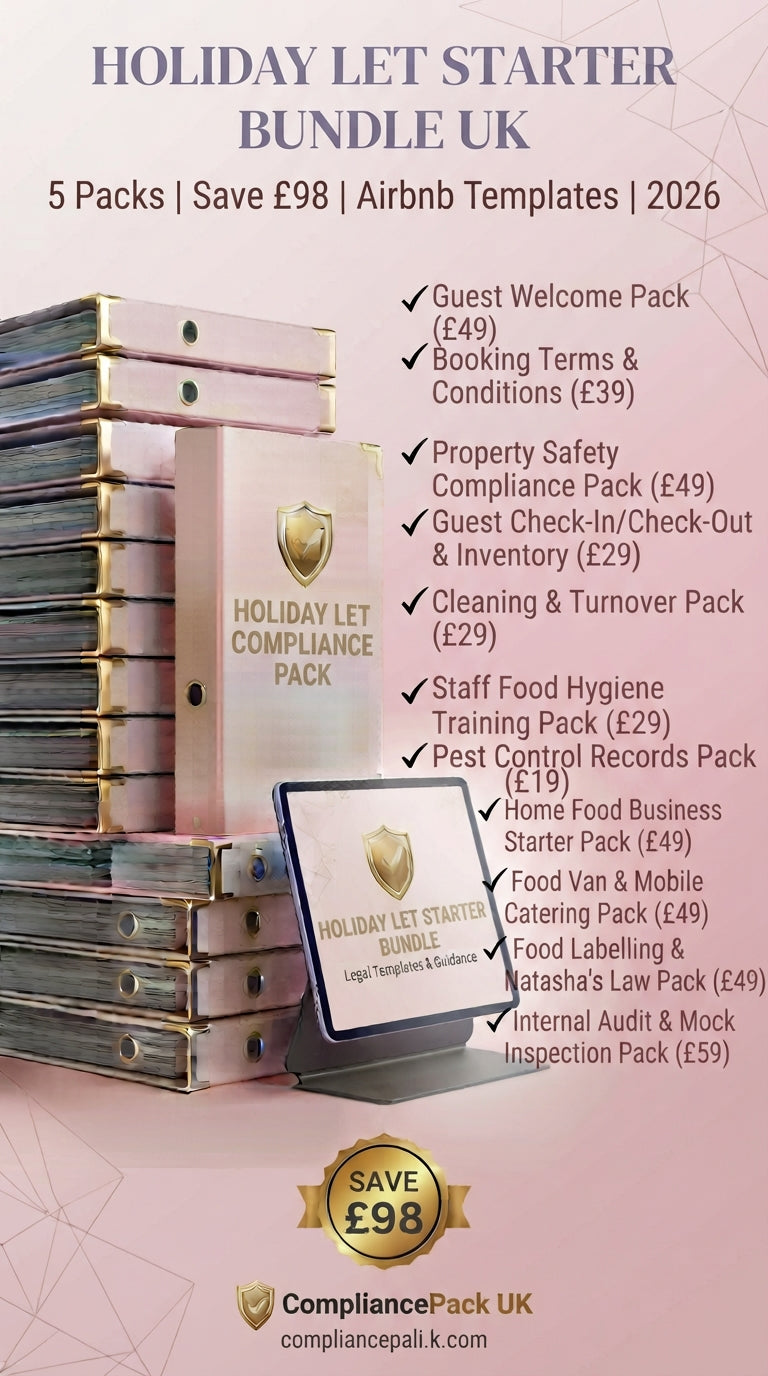 Holiday Let Starter Bundle UK | 5 Packs Save £98 | Airbnb Templates | 2026