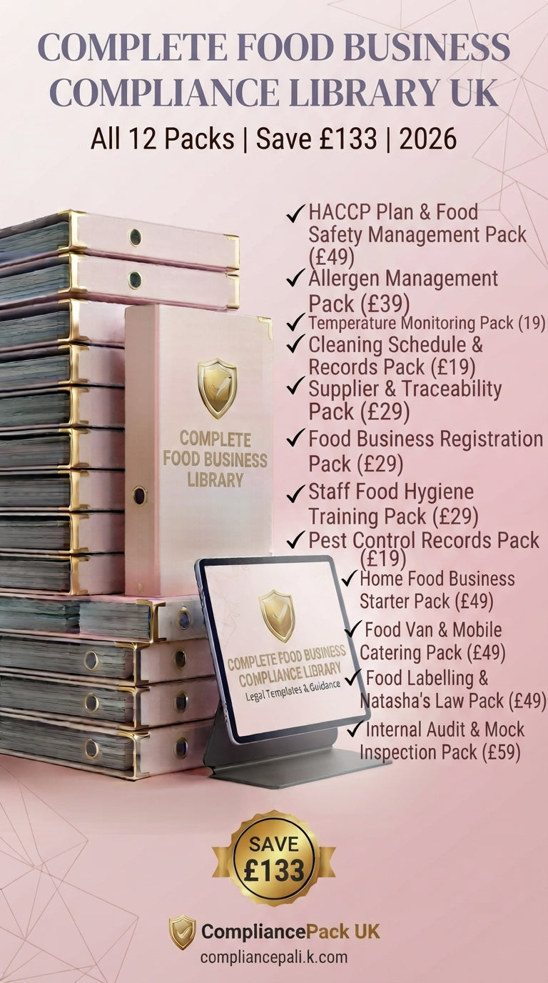 Complete Food Business Compliance Library UK | All 12 Packs Save £133 | 2026