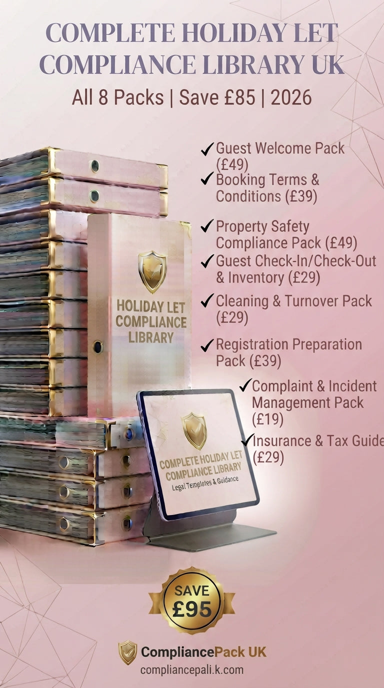 Complete Holiday Let Compliance Library UK | All 8 Packs Save £85 | 2026
