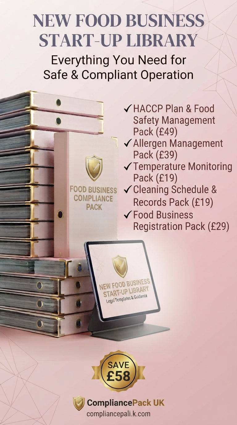New Food Business Starter Bundle UK | 5 Packs Save £58 | HACCP Allergens | 2026