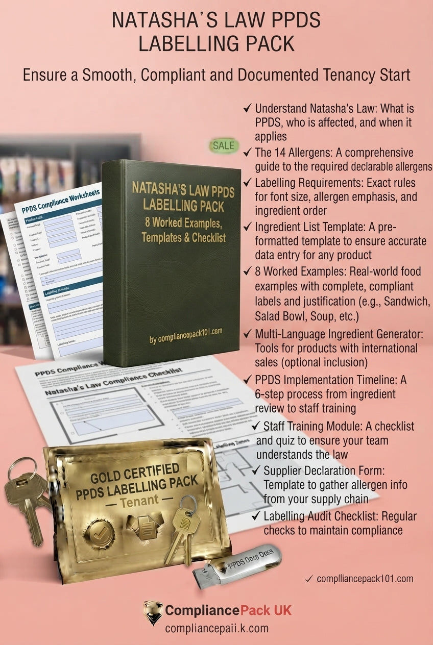 Natasha’s Law PPDS Labelling Pack — 8 Worked Examples, Templates & Checklist