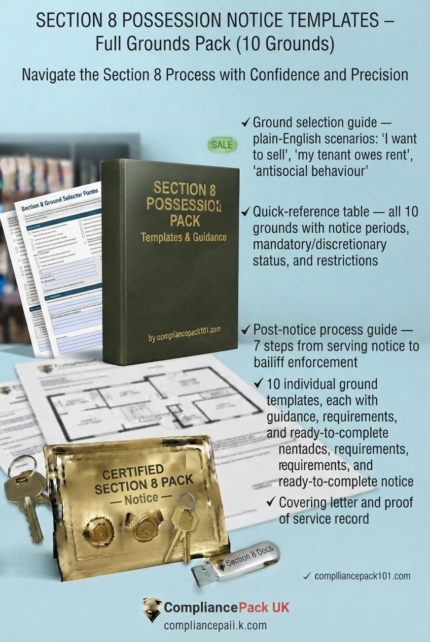 Section 8 Possession Notice Templates — Full Grounds Pack (10 Grounds)